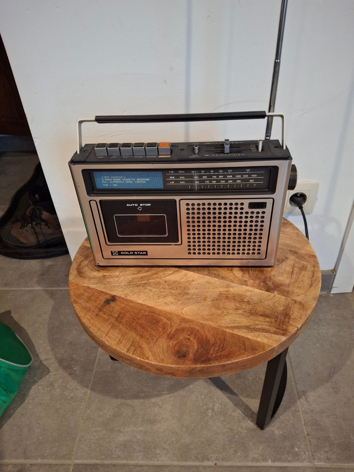 Vintage Radio cassette,Gold star in goed werkende staat, Enlèvement, Utilisé, Radio