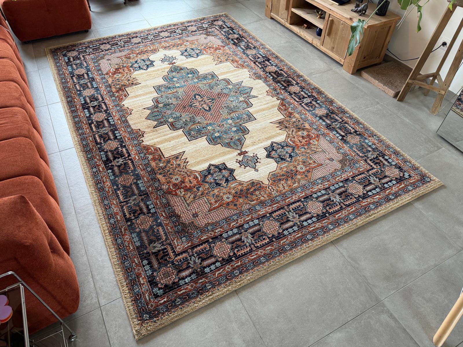 Tapis 200 x 300 cm nettoyé, vintage, Bleu, 200 cm ou plus, Enlèvement, Utilisé