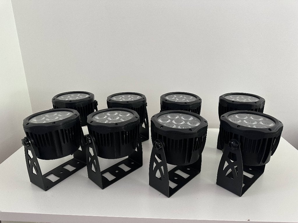 8x ParLED RGBWAUv 105W - FOS TOURING PAR 7X15 IP HEX, Enlèvement, Utilisé, Lumières, Couleur