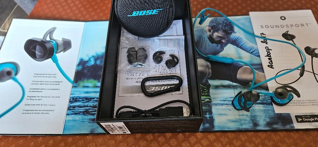 Bose Soundsport in-ear headphone, Audio, Tv en Foto, Hoofdtelefoons, Ophalen of Verzenden, Zo goed als nieuw, Bose, Blauw