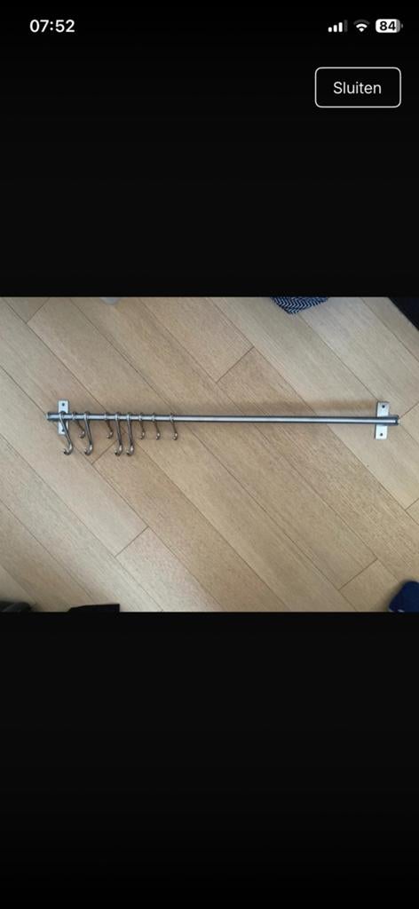 Wandrail met grote en kleine haken, ikea, Maison & Meubles, Enlèvement, Comme neuf