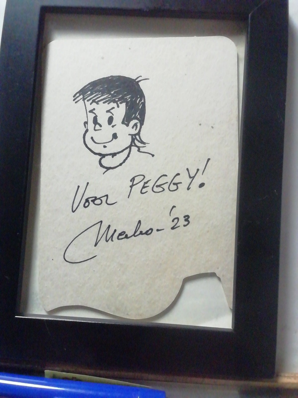 Tekening van Merho van kiekeboe boekjes, Verzamelen, Ophalen of Verzenden