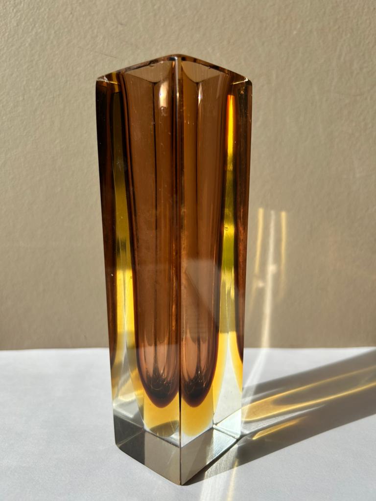 Vintage Murano vaasje, Huis en Inrichting, Woonaccessoires | Vazen, Gebruikt, Geel, Ophalen of Verzenden, Glas