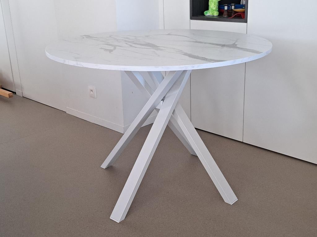 Ronde tafel Ikea marmerpatroon, Ophalen, 50 tot 100 cm, 100 tot 150 cm, Rond
