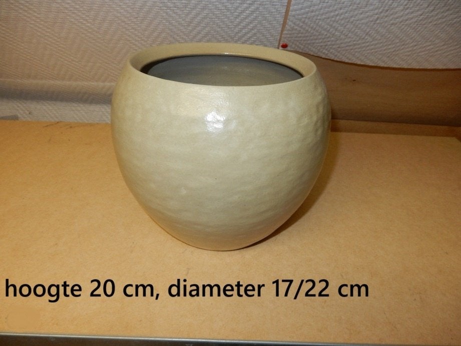 nr.202 - Bloempot beige, Tuin en Terras, Bloempotten, Ophalen, Rond