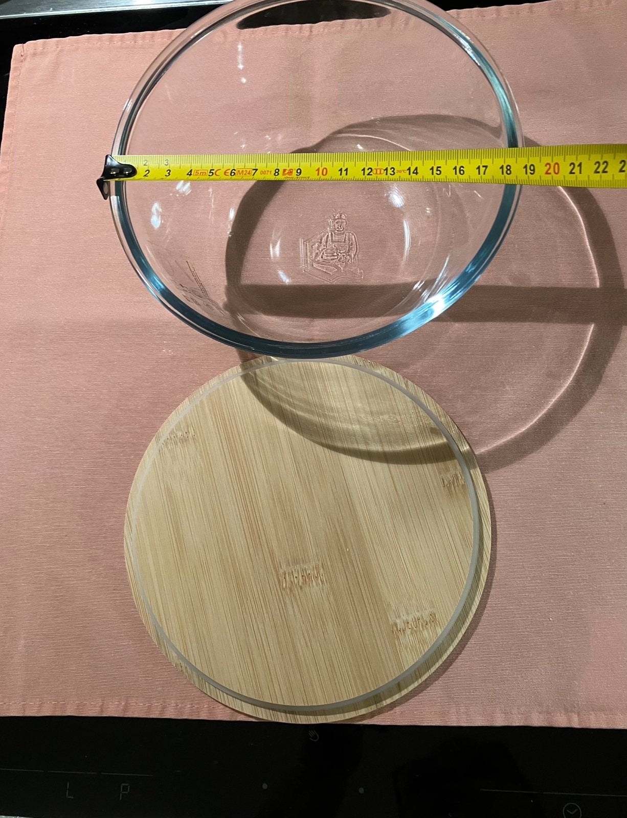 Glazen kom Pyrex inhoud 1,6 L met bamboe deksel, Overige typen, Nieuw, Ophalen of Verzenden, Europa
