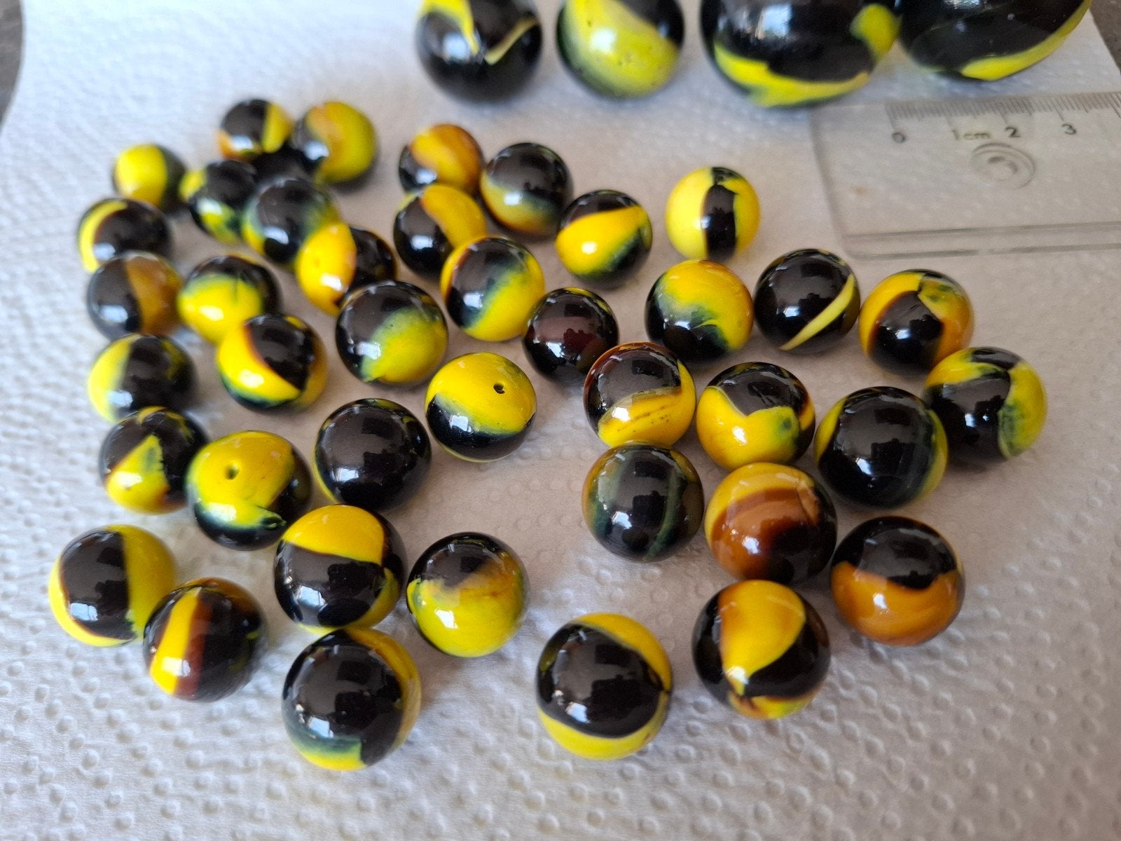 Knikkers Marble King Bumblebee vintage, Antiek en Kunst, Ophalen