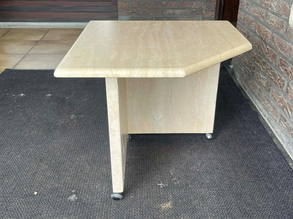 Table basse/table d'appoint en travertin 50x50x43, Maison & Meubles, Enlèvement ou Envoi