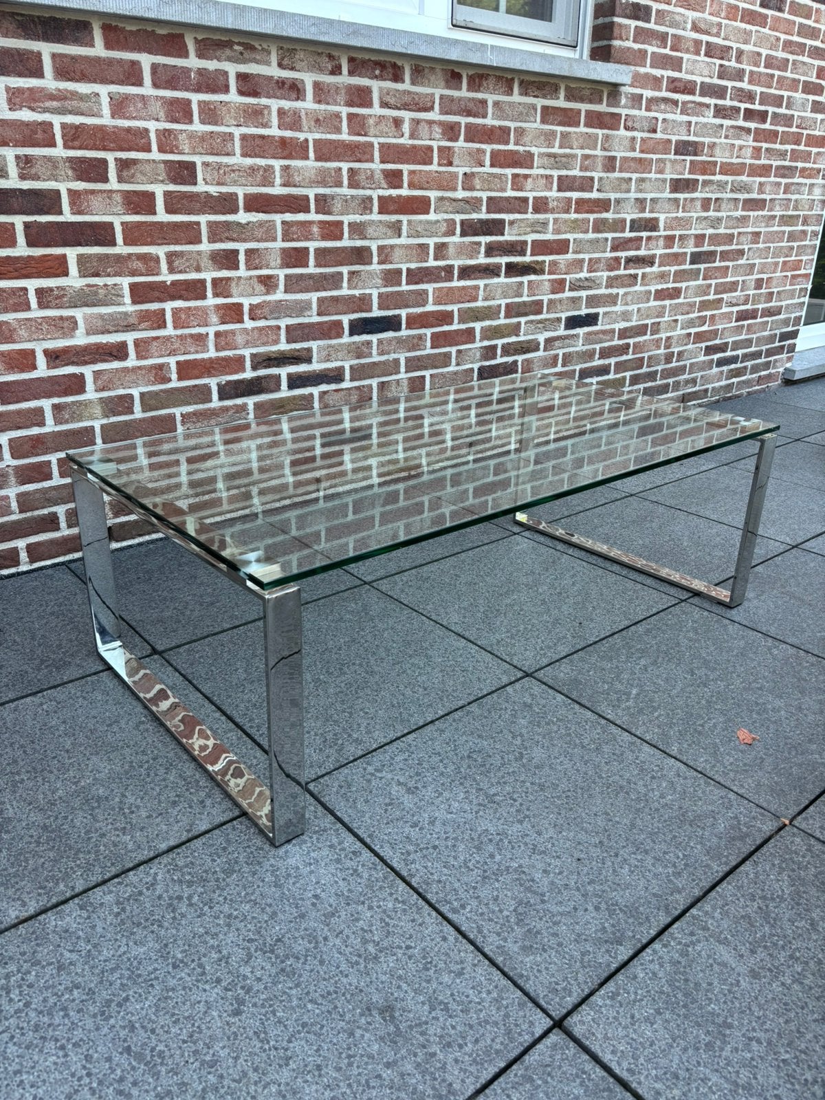 Glazen salon tafel (binnen), Ophalen, Gebruikt, 100 tot 150 cm, 50 tot 100 cm