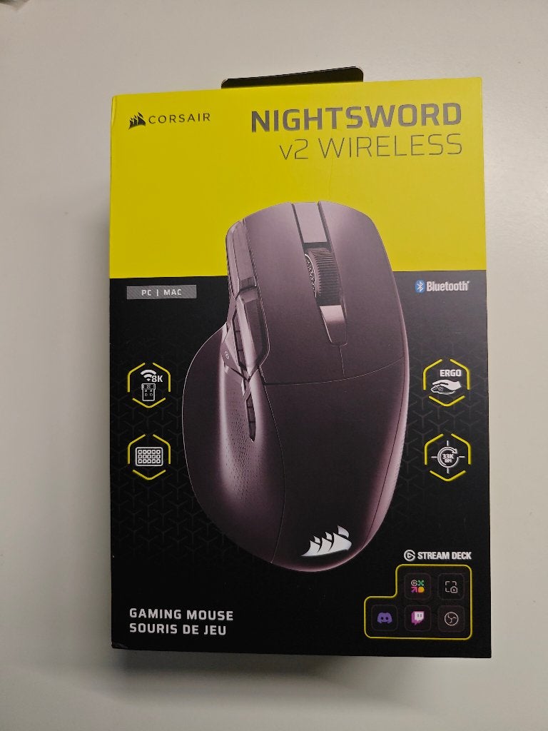 Corsair nightsword V2 wireless gaming muis NIEUW, Neuf, Souris, Enlèvement, Ergonomique