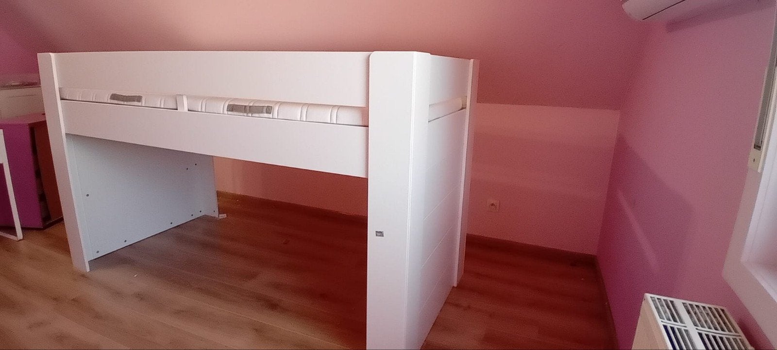 wit hoogslaper met matras, Kinderen en Baby's, Ophalen, Hoogslaper