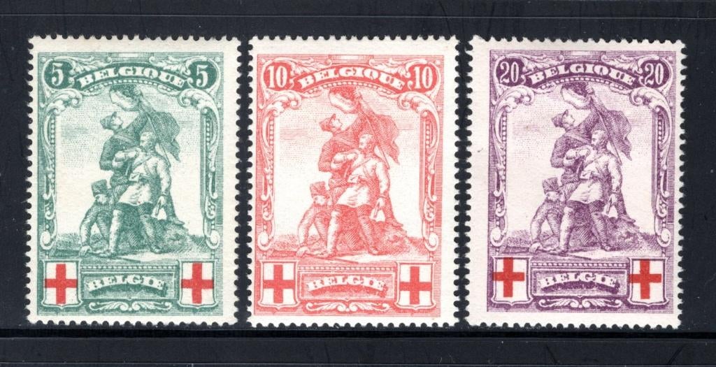 126/128 MNH 1914 - Au profit de la Croix-Rouge COB 250€, Neuf, Enlèvement ou Envoi, Non oblitéré, Croix-Rouge
