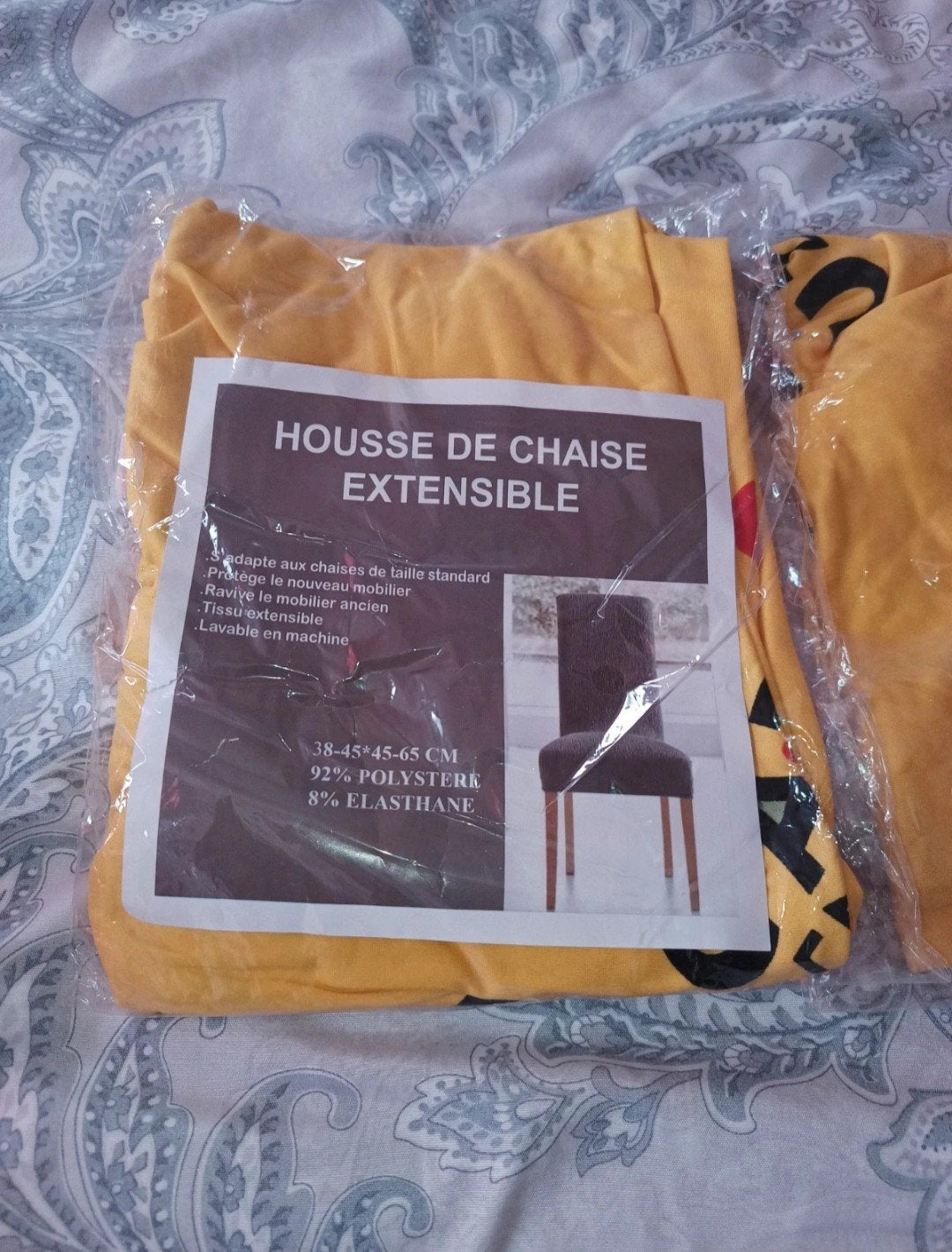 Lot de 6 housses de chaise extensibles jaune neuf, Maison & Meubles, Neuf, Enlèvement ou Envoi, Autres couleurs, Cinq, Six Chaises ou plus