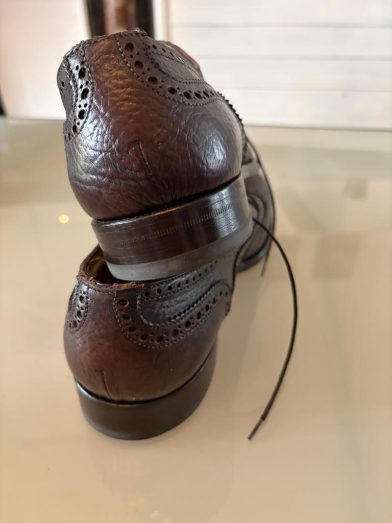 Bruine leren schoenen maat 42, Ophalen, Nieuw, Bruin, Veterschoenen