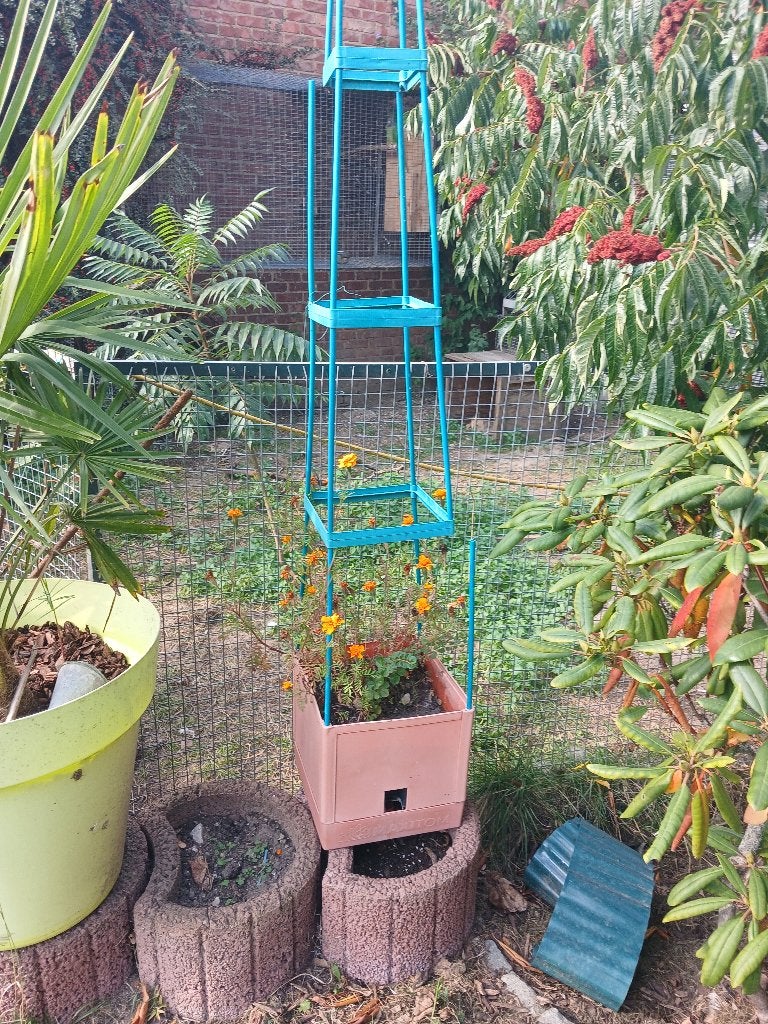 Bloempot met klimrek, Tuin en Terras, Ophalen, Gebruikt, Kunststof, Balkon
