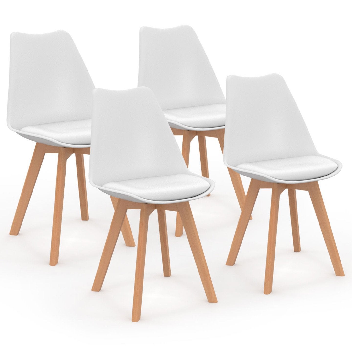 6 Moderne Scandinavische Eetkamerstoelen, Huis en Inrichting, Ophalen, Gebruikt, Overige kleuren, Hout