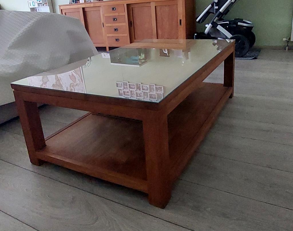 Teak salontafel, Ophalen, Gebruikt, 100 tot 150 cm, Teakhout