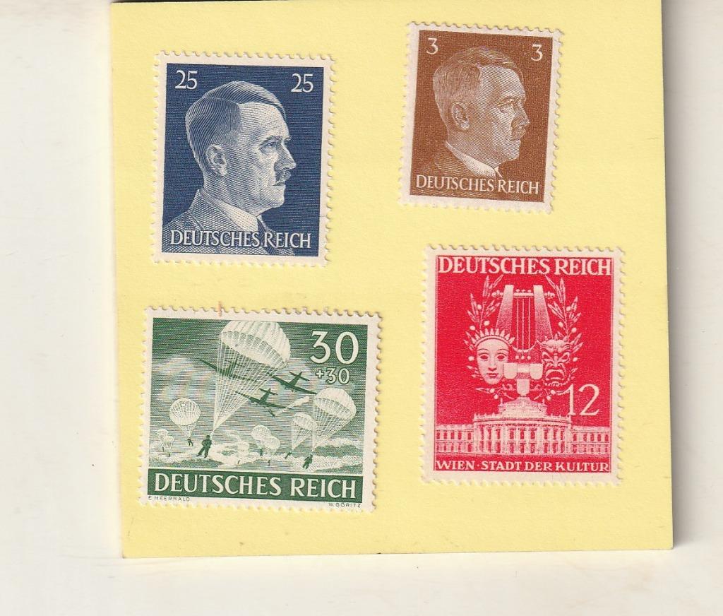 4 timbres allemands de la guerre, non timbrés, Enlèvement ou Envoi, Empire allemand, Non oblitéré