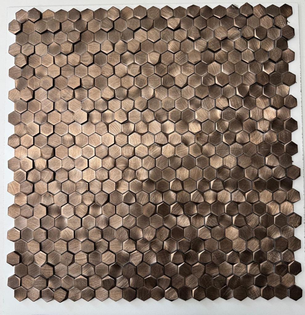 Mosaic Colonial L Antic  Haexgon Bronze 3D 10mm- 4-8mm, Doe-het-zelf en Bouw, Tegels, Ophalen, Overige materialen, Wandtegels