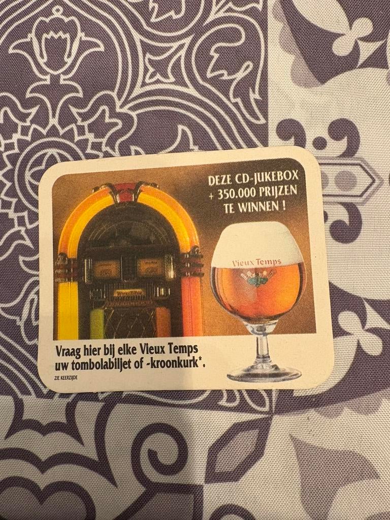 Oude bierviltje vieux temps, Verzamelen, Ophalen of Verzenden, Gebruikt