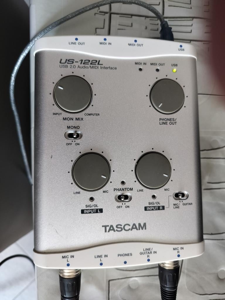Tascam US 122L, TV, Hi-fi & Vidéo, Appareil pour karaoké, Comme neuf, Enlèvement ou Envoi