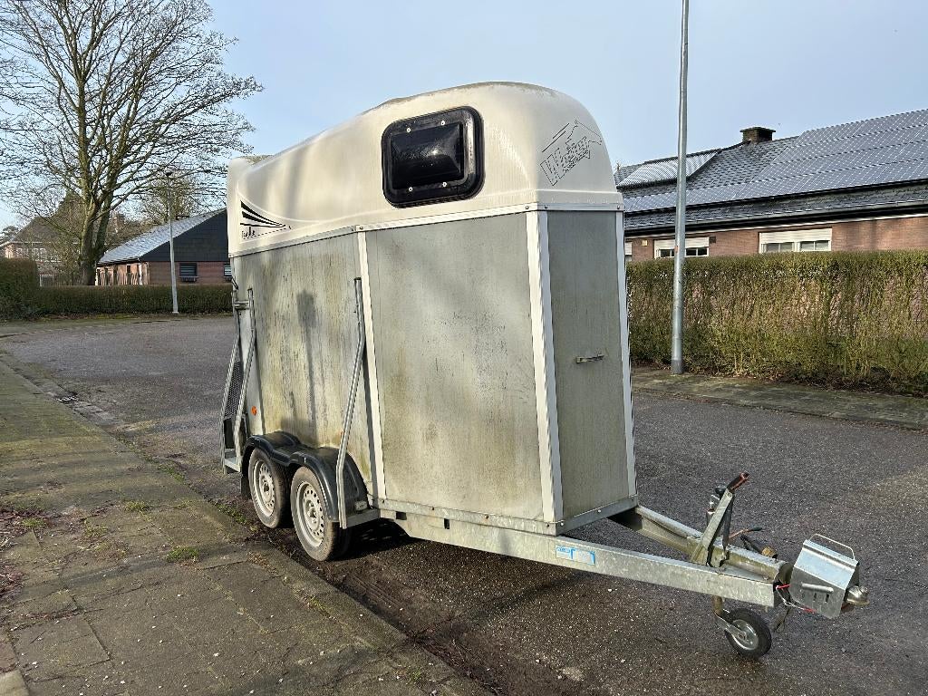 1,5 paardentrailer WEIJER + keuring in orde + b-rijbewijs, Ophalen, Gebruikt, Hout, 1½-paards trailer