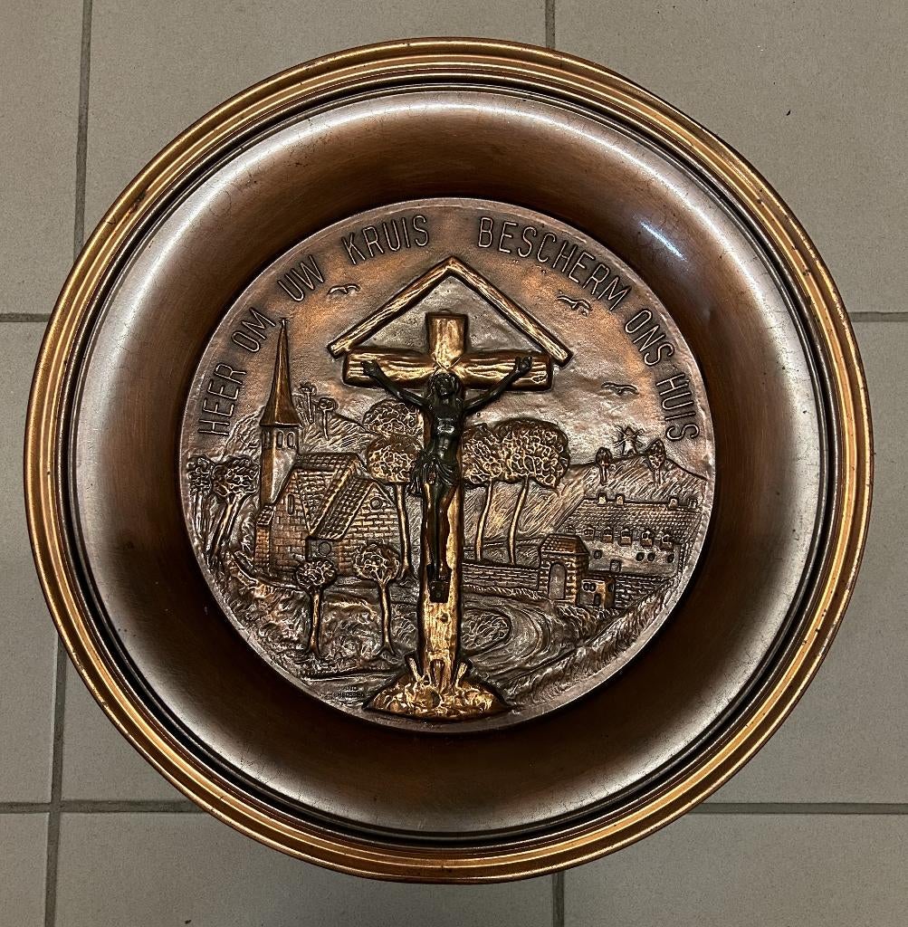Rood Koperen Hangbord - Christus, Ophalen of Verzenden