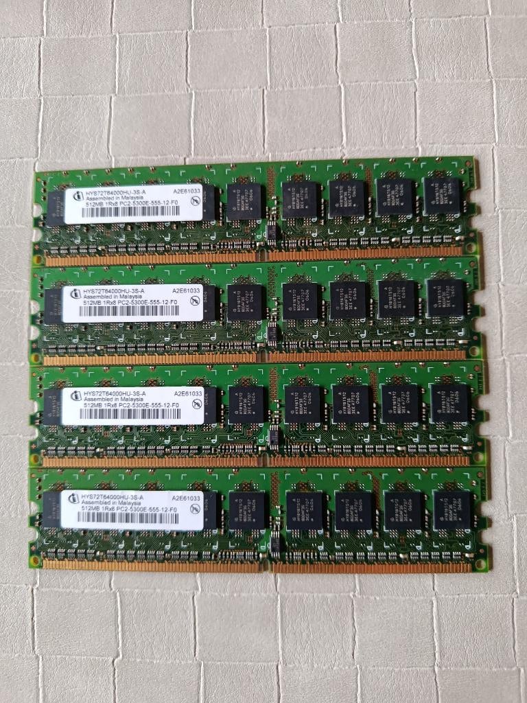 Ram geheugen HP 512MB (4stuks), 1 GB of minder, Ophalen of Verzenden, Zo goed als nieuw, DDR2