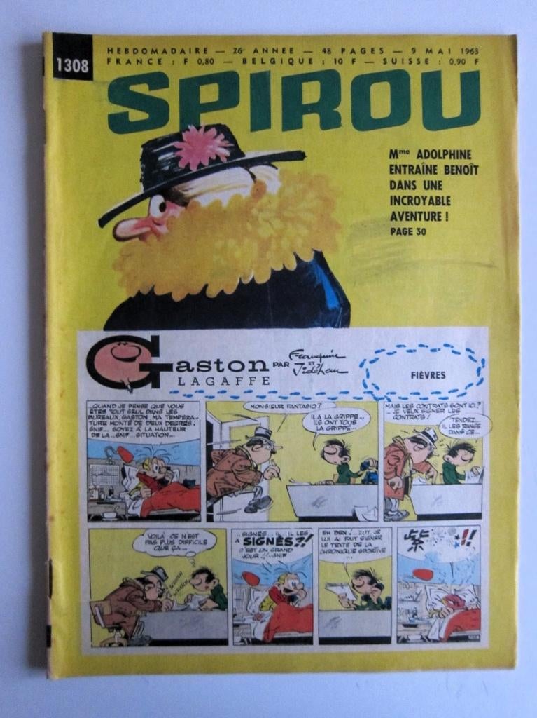 Hebdo Spirou 1308 + mini-récit n°164 (1963), Livres, Enlèvement ou Envoi, Une BD, Comme neuf, Collectif
