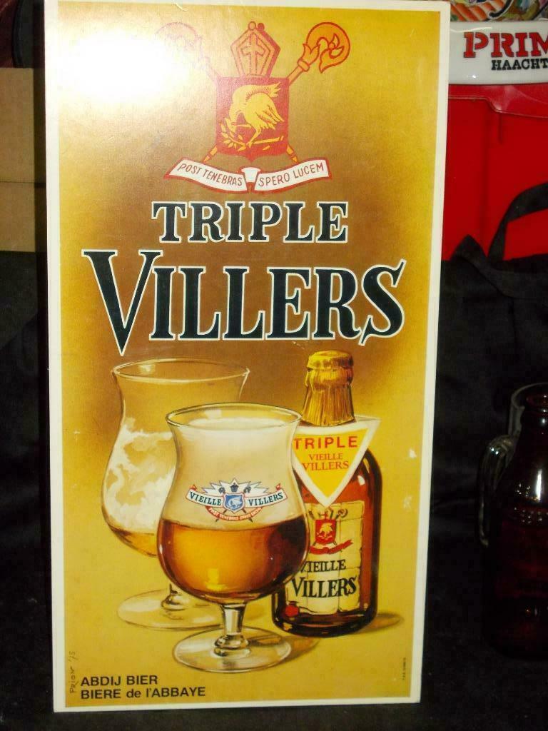Beersign.Reclame.Vieille Villers.Triple .Taks Betaald 1976, Verzamelen, Merken en Reclamevoorwerpen, Ophalen of Verzenden, Zo goed als nieuw