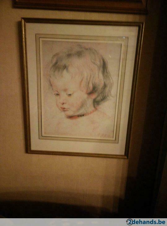 reproductie  schilderij  (zoon) van rubens, Antiek en Kunst, Ophalen