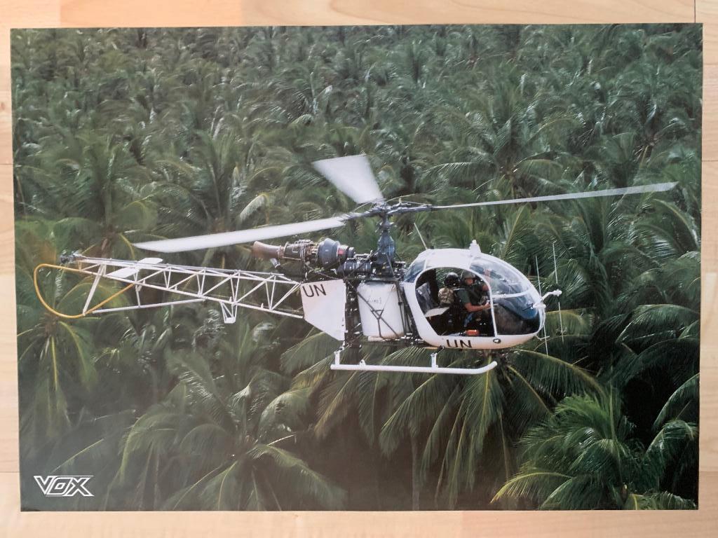 Poster Alouette II Sud Aviation SE.318C (Astazou) LIMA 1 UN, Verzamelen, Ophalen of Verzenden, Landmacht, Foto of Poster