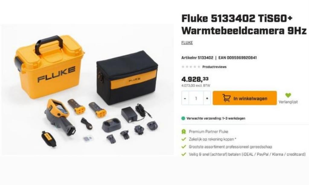 Fluke warmtebeeldcamera, Ophalen of Verzenden, Nieuw, Accessoires