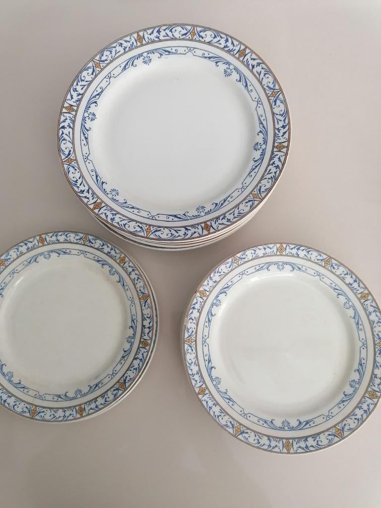 Lot 17 ASSIETTES Service Colbert CREIL &, Enlèvement ou Envoi