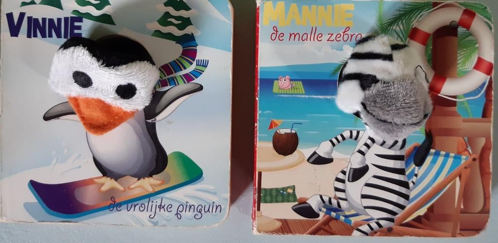 2 boekjes over een pinguïn en een zebra, Ophalen, Zo goed als nieuw