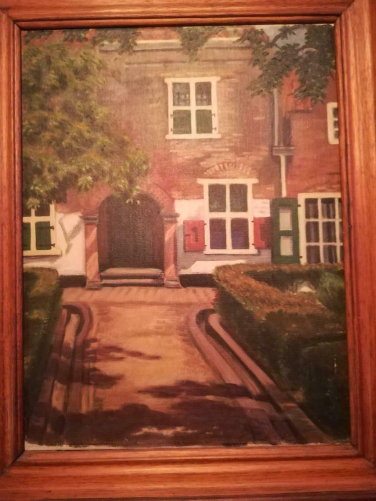 Ongesigneerd schilderij van begijnhof., Ophalen