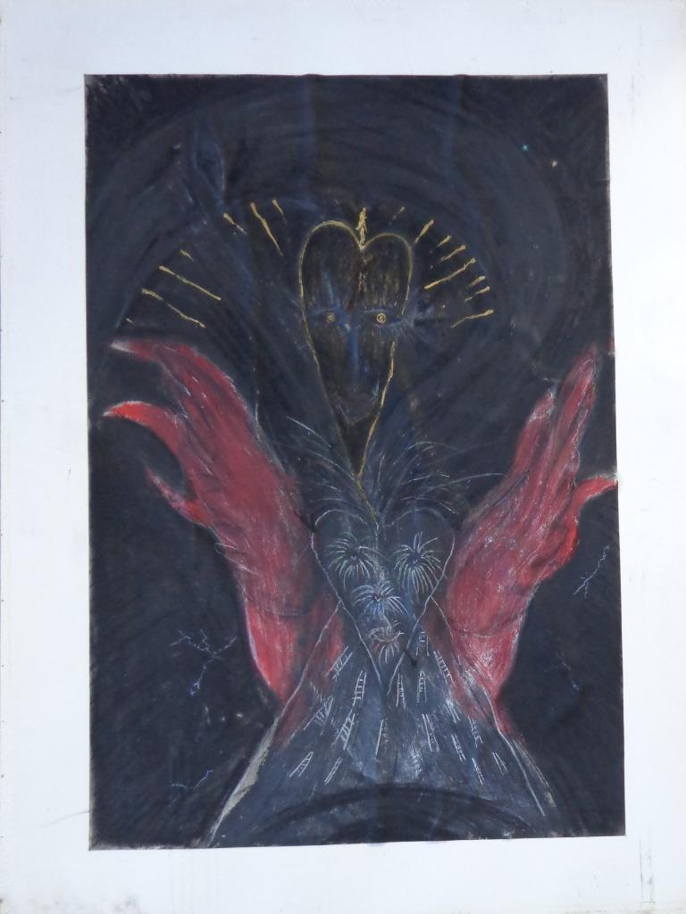 FRANKY CANE / FIGURATIE / OLIEVERF PAPIER / 132x98cm PANEEL, Enlèvement, Signé, Peinture à l'huile