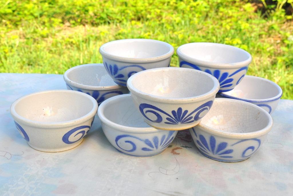 9 raviers en gres gris bleu pour four, Huis en Inrichting, Keuken | Servies, Gebruikt, Kom(men), Aardewerk, Ophalen of Verzenden