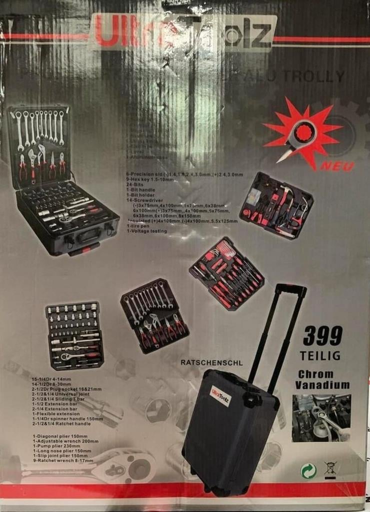 Valise à outils UltraToolz, 299 pièces, NEUVE, Enlèvement ou Envoi, Neuf