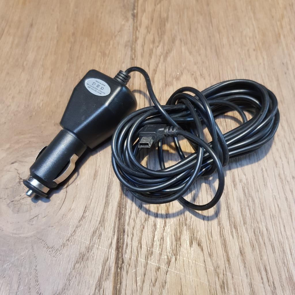 USB Mini - B autolader met vaste kabel - 1Amp - 3 meter, Ophalen, Zo goed als nieuw