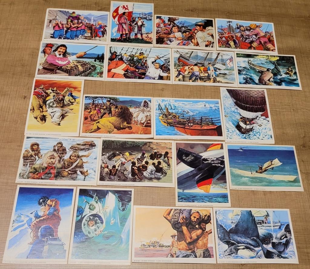 20 stickers reeks: De grote ontdekkingsreizigers (Esso), Verzamelen, Ophalen of Verzenden, Zo goed als nieuw, Overige typen