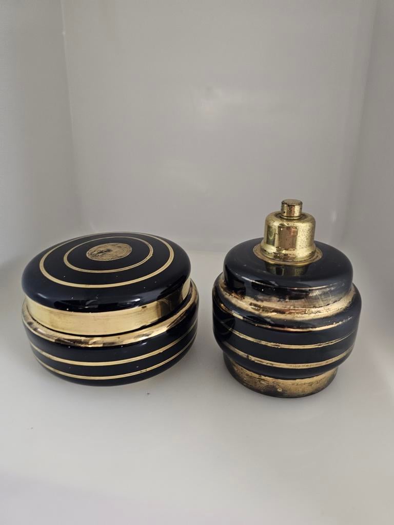 Booms parfumset 2 stuks	Zwart/ goud, Antiek en Kunst, Ophalen of Verzenden