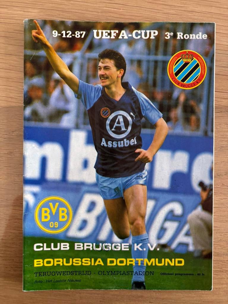 9-12-87 uefa-cup club brugge - borussia dortmund, Ophalen, Gebruikt, Boek of Tijdschrift