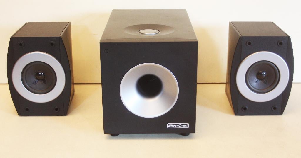 SilverCrest Satellite SP-2124 / 2 Luidsprekers + Subwoofer, TV, Hi-fi & Vidéo, Enlèvement ou Envoi, Comme neuf, 60 à 120 watts
