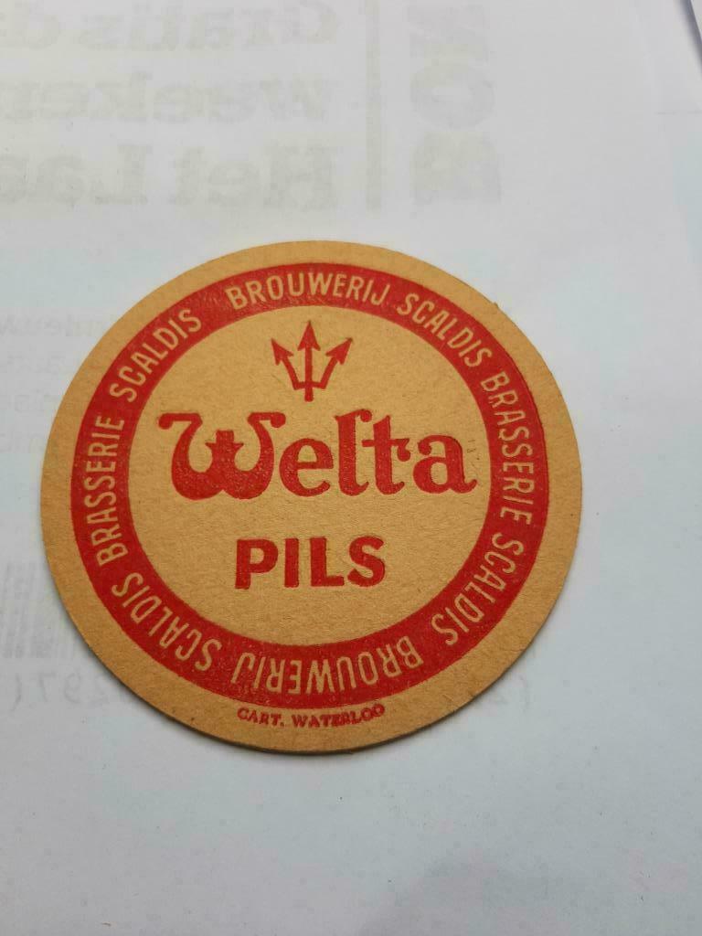 oude bierkaartje: Welta Pils  Brouw. SCALDIS, Verzamelen, Biermerken, Ophalen of Verzenden