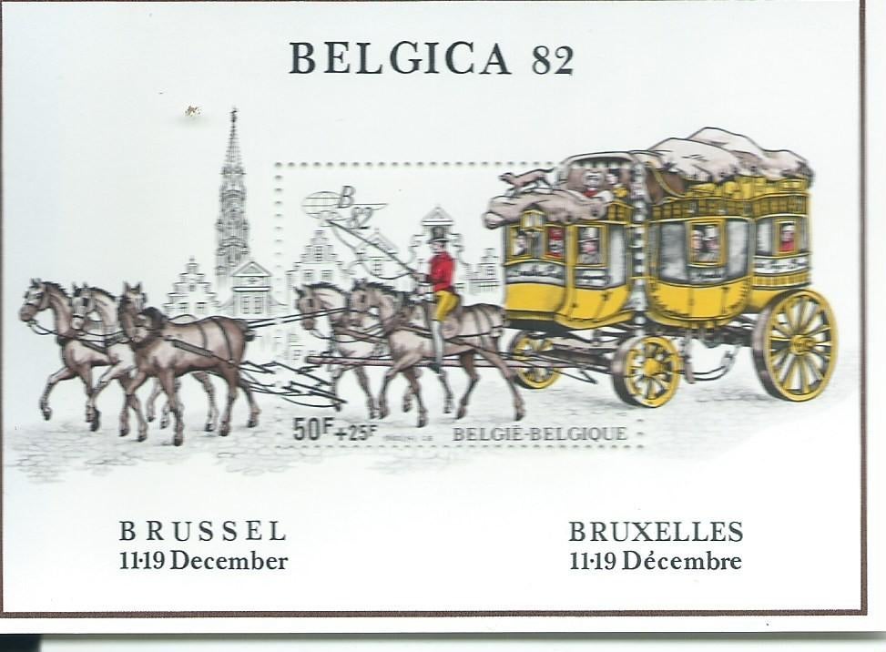 Belgisch postzegelblok uit 1982  “Belgica 82”, Sans timbre, Autre, Enlèvement ou Envoi, Non oblitéré