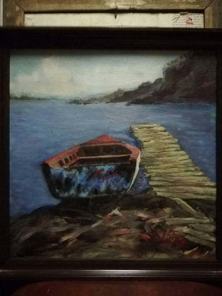 * A Leroy: schilderij: Verlaten, Ophalen of Verzenden