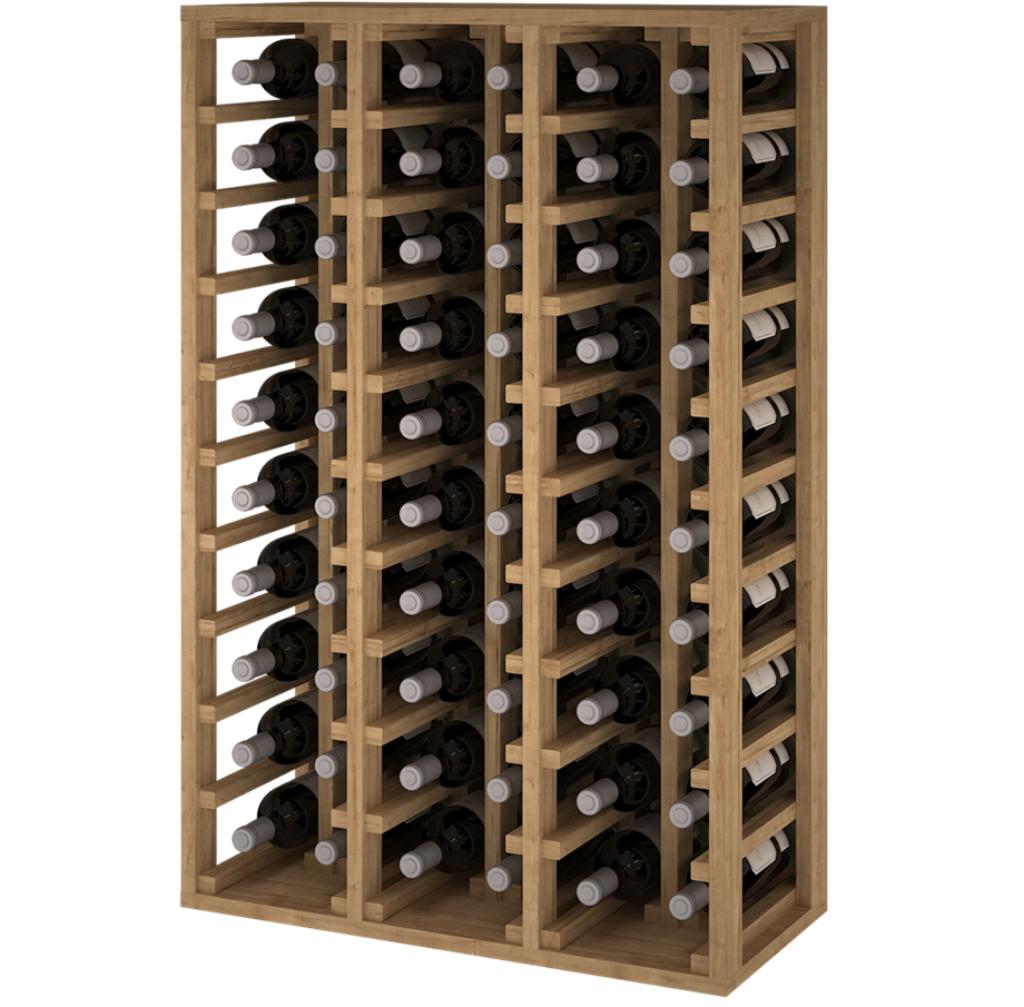 Grenen wijnflessenrek voor 60 flessen, Verzenden, Nieuw, 25 flessen of meer, 75 cm of meer