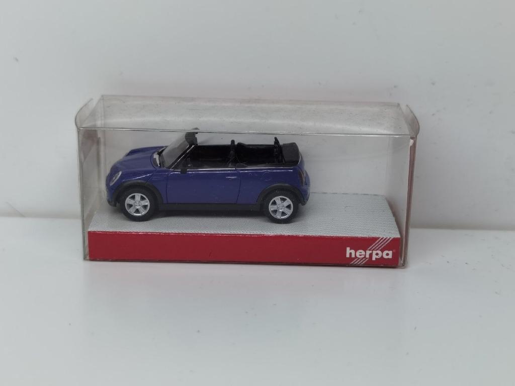 Mini BMW Cooper Cabrio Blue 1/87 HO HERPA Neuve + Boite, Ophalen of Verzenden, Nieuw, Auto, Herpa
