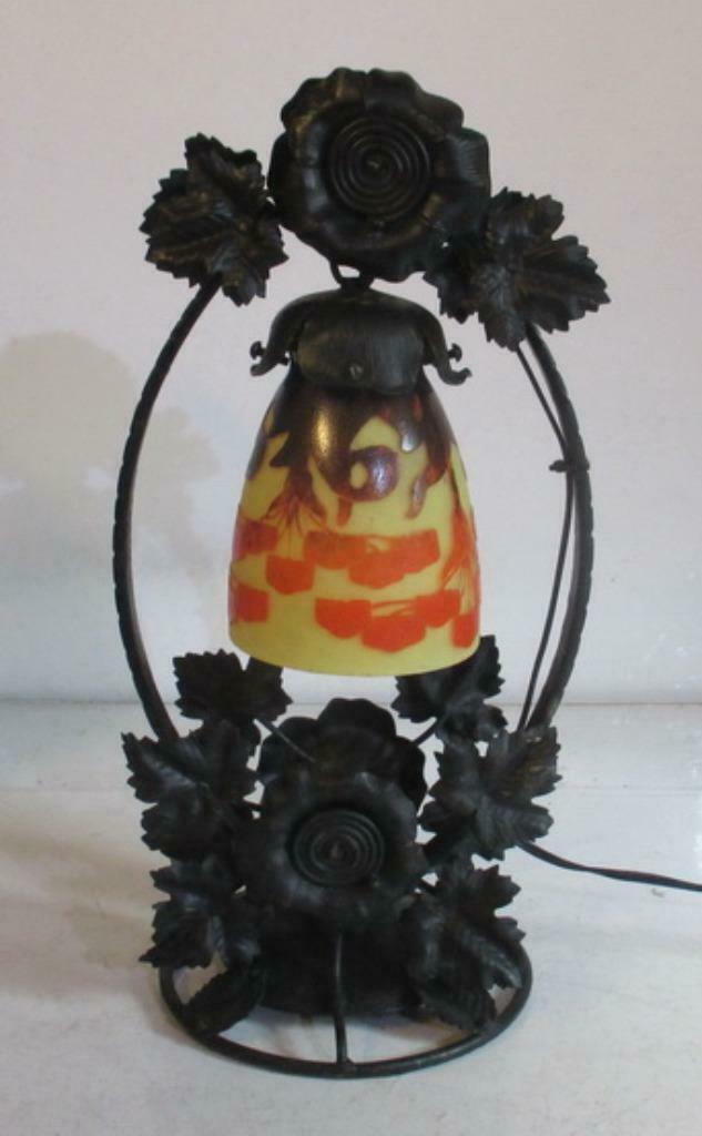 art déco Le Verre Francais Schneider lampe de table Amourett, Antiquités & Art, Antiquités | Éclairage, Envoi